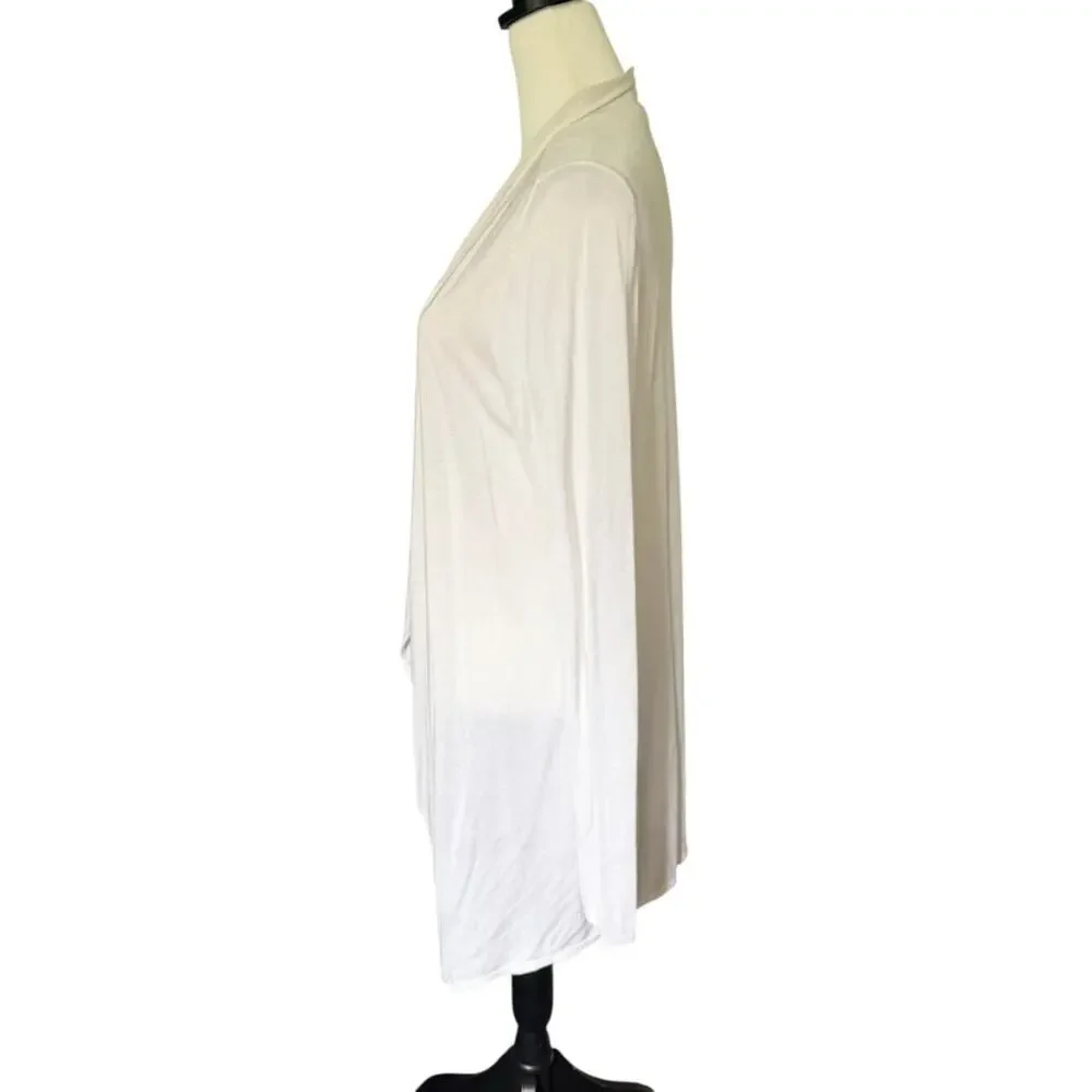 White House Black Market Open Front Cardigan Sweater White Size Large